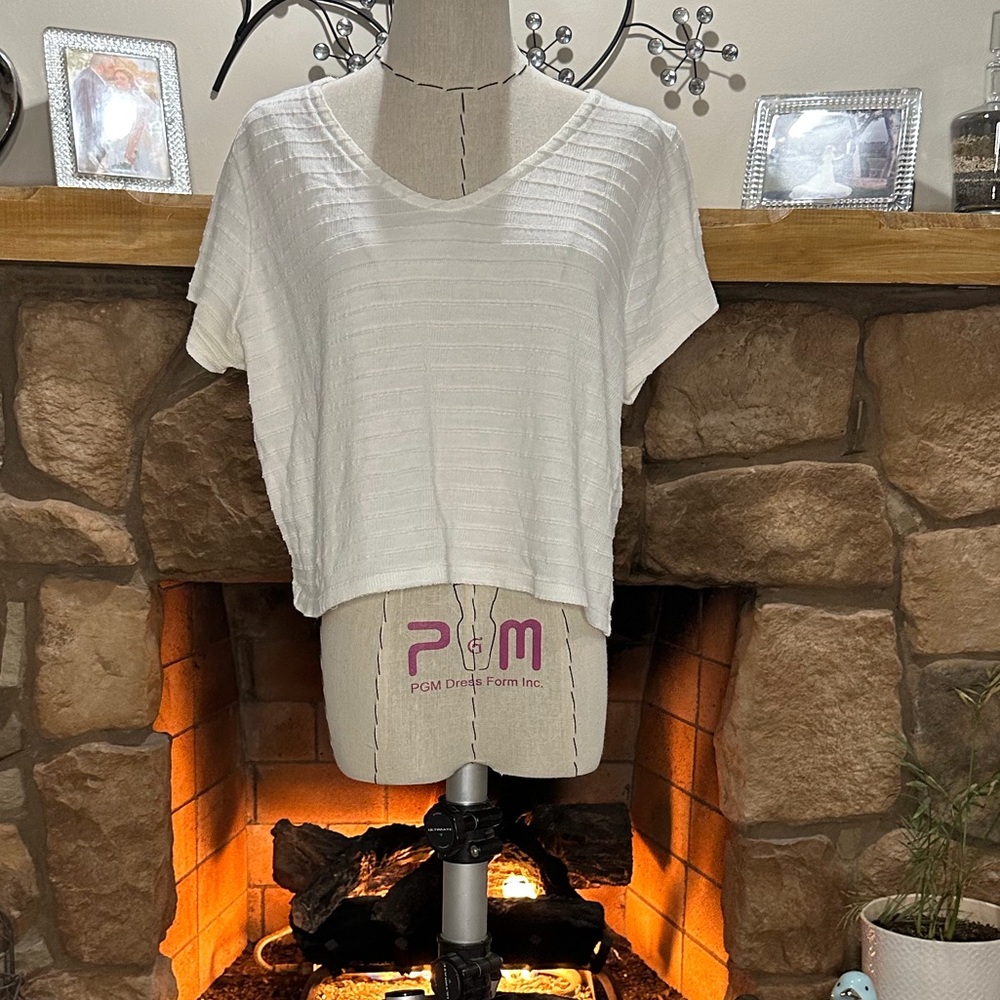 Madewell crop top off white light weight